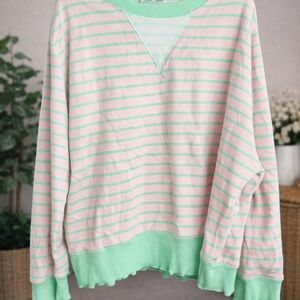Peach Love California Mint and Blush Striped Top